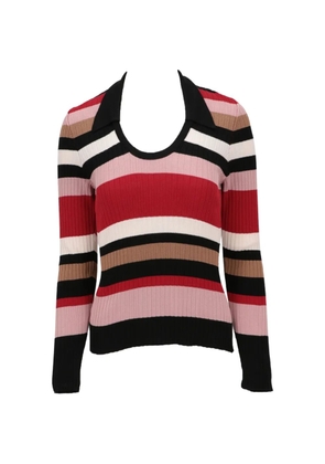 Isaia striped ribbed sweater - Red