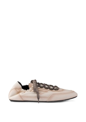 Prada Collapse antiqued nappa leather sneakers with hooks - Neutrals