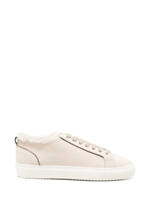 Doucal's shearling-trim sneakers - Neutrals