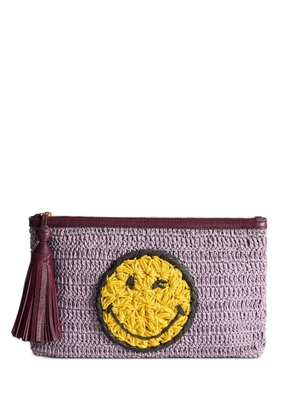 Anya Hindmarch Wink raffia pouch - Purple