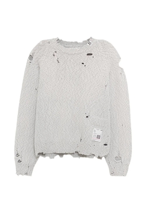 Maison MIHARA YASUHIRO distressed cable-knit sweater - Grey