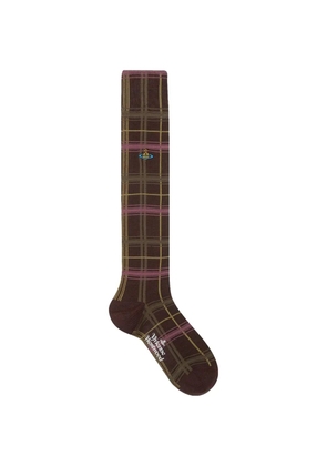 Vivienne Westwood check knee-high socks - Purple