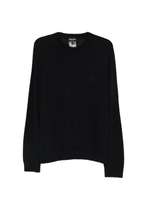 Giorgio Armani GA-logo embroidered sweater - Blue