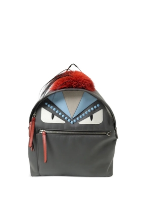 Fendi Pre-Owned Monster fur-trim backpack - Grey