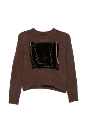 Maison Margiela velvet-patchwork sweater - Brown