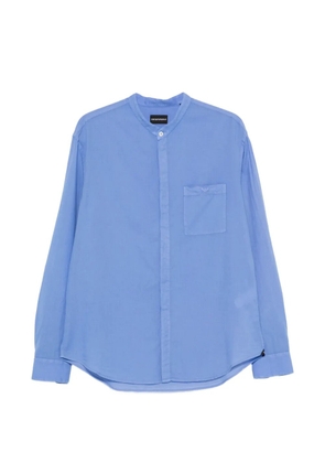 Emporio Armani mandarin-collar chest-pocket shirt - Blue