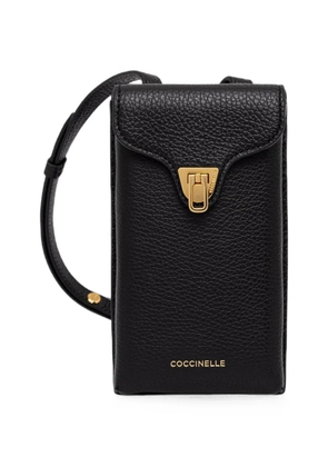 Coccinelle grainy leather phone case - Black