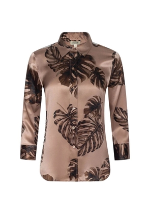 L'Agence Dani palm-print shirt - Brown