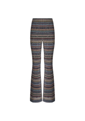 Missoni sequin-embellished zigzag-knit trousers - Blue