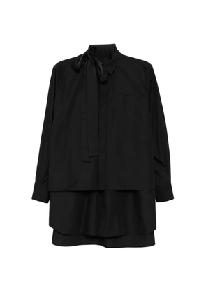 sacai pussy-bow layered shirt - Black