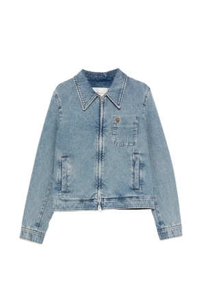 AMI Paris faded-effect zip-up jacket - Blue