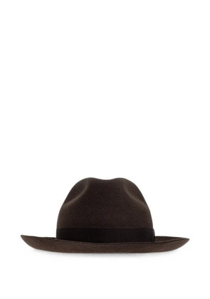 Giorgio Armani grosgrain-trim fedora hat - Brown