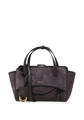 HIDESINS suede logo-lettering tote bag - Grey