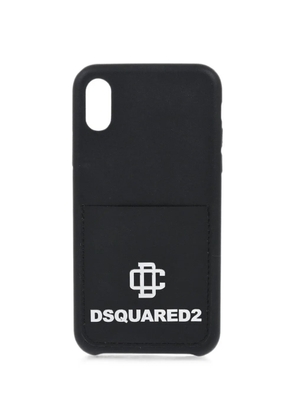 DSQUARED2 logo-print card-slot iPhone X case - Black