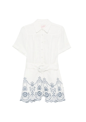 MC2 Saint Barth embroidered belted playsuit - White