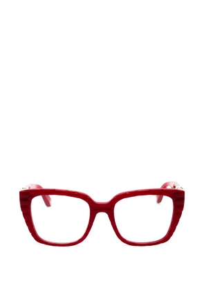 Roberto Cavalli honeycomb-texture square-frame glasses - Red