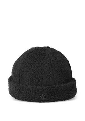 Maison Michel Cliff logo-plaque beanie hat - Black