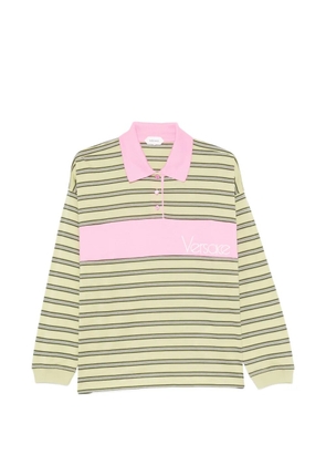 Versace buttoned striped polo shirt - Green