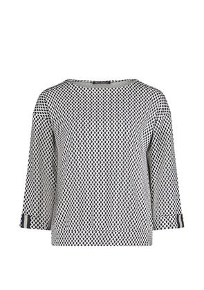 Betty Barclay geometric-pattern boat-neck sweater - White