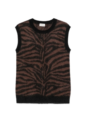 P.A.R.O.S.H. zebra-pattern knitted vest - Brown