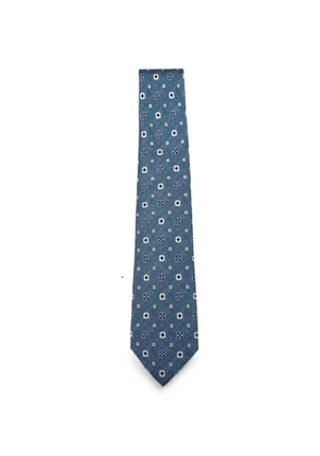 Kiton geometric-pattern tie - Blue
