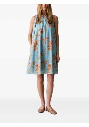 Marc O'Polo floral-print tie-fastening mini dress - Blue