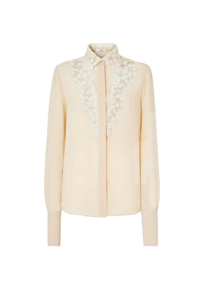 FENDI parchment-coloured georgette shirt - Neutrals