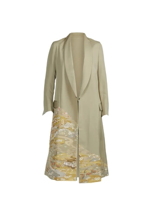 IBRIGU Irotomesode graphic-print coat - Green