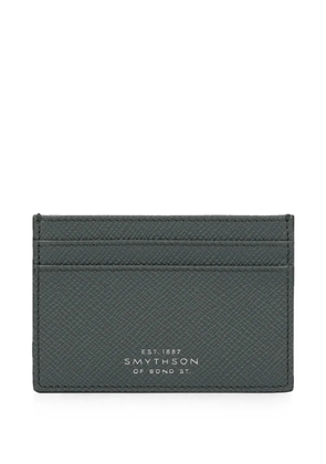 Smythson Panama-leather flat card holder - Green