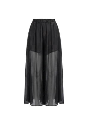 Masnada sheer palazzo pants - Black