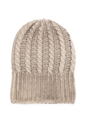 Avant Toi cable-knit ribbed beanie hat - Neutrals