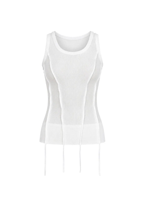 Masnada chiffon-insert panelled tank top - White