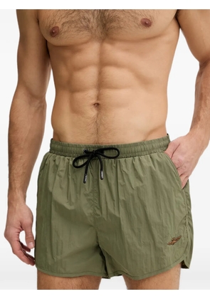 Aeronautica Militare logo-embroidered drawstring swim shorts - Green