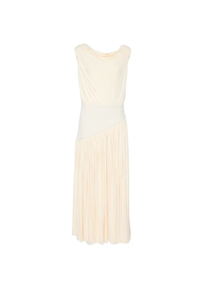 Abadia Gwen pleated midi dress - Neutrals