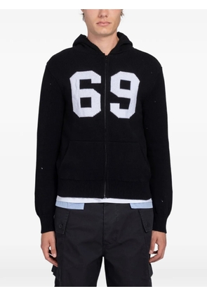 Gimaguas intarsia-knit zip-up hoodie - Black
