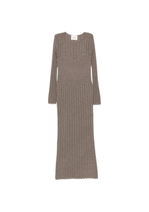 Lisa Yang ribbed-knit long-sleeve maxi dress - Brown