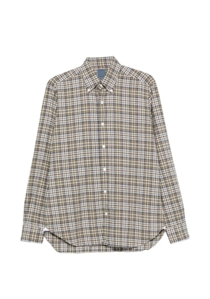 Barba check-pattern button-down shirt - Neutrals