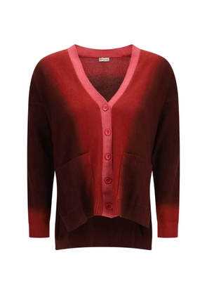 MIRROR IN THE SKY gradient patch-pocket cardigan - Red