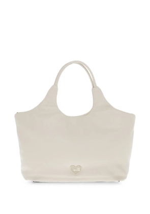 Love Moschino logo-plaque tote bag - Neutrals