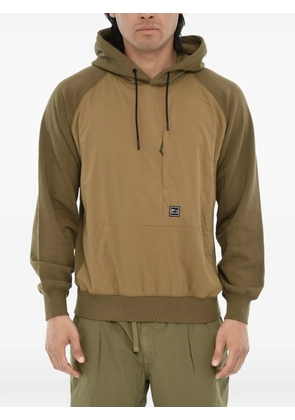 Woolrich logo-patch panelled hoodie - Green