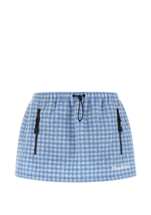 Miu Miu Vichy fleece mini skirt - Blue