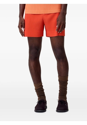 Homme Plissé Issey Miyake Colorful Pleats pleated elasticated bermuda shorts - Orange