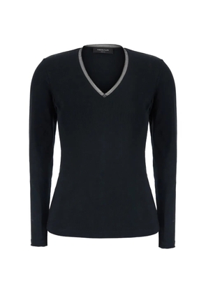 Fabiana Filippi bead-trim V-neck sweater - Black