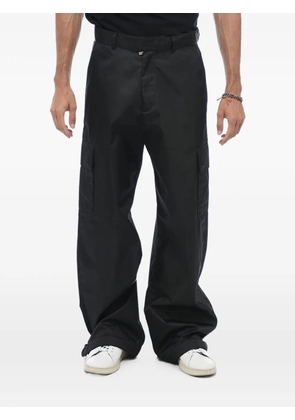 Off-White logo-embroidered cargo trousers - Black