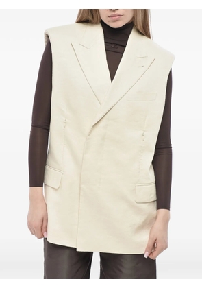 Helmut Lang double-breasted padded-shoulder vest - Neutrals