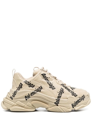 Balenciaga Triple S logo-print sneakers - Neutrals