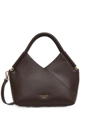 TWINSET wrapped-detail logo-plaque tote bag - Brown