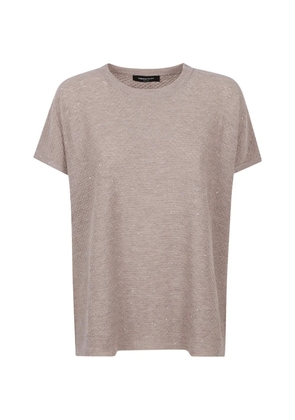 Fabiana Filippi sequin-embellished short-sleeve top - Neutrals