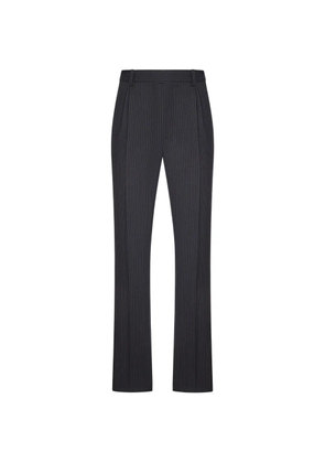 Saint Laurent tapered pants in striped herringbone wool - Grey