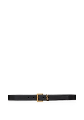 Saint Laurent Cassandre Vadim reversible belt in smooth leather - Black